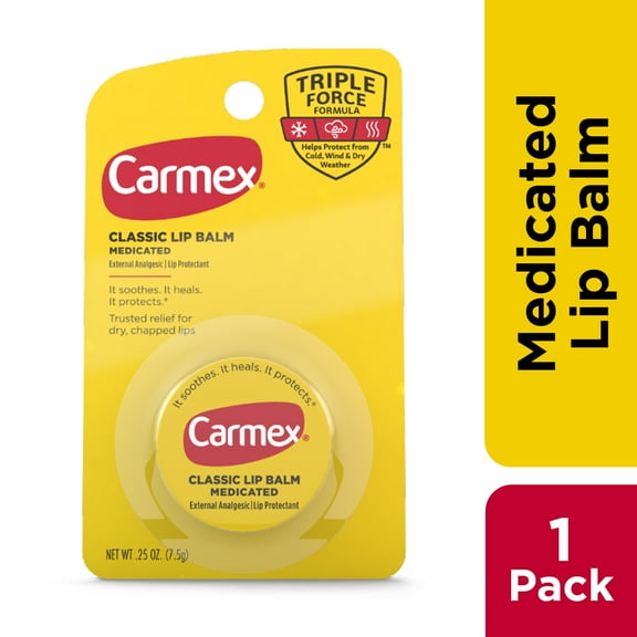 Carmex Classic Medicated Lip Balm Jar, Lip Protectant, 1 Count