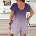 thumbnail image 5 of Htigea Clearance Women's Summer Short Sleeve V Neck Short Jumpsuit Loose Casual Romper with Pockets Purple,2XL, 5 of 6