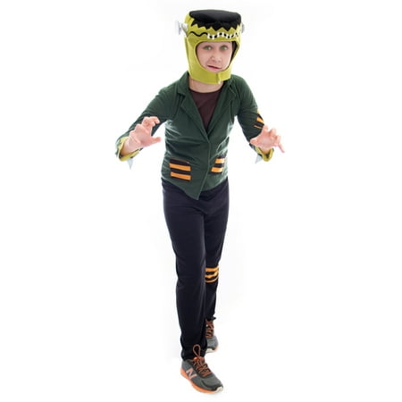 Flat-Top Frankenstein Children's Halloween Costume - Green Kid Monster Outfit,