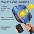 thumbnail image 2 of Pickleball Paddles Set Of 2, Fiberglass Surface, Liquid & Marble Print, 4 Balls & Bag, 2 of 5