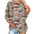thumbnail image 5 of jjayotai Christmas Sweatshirts for Women, Plus Size Long Sleeve Shirts Xmas 3D Print Sweater Crew Neck Pullover Tops Cute Santa Sweatshirt Beige S, 5 of 7