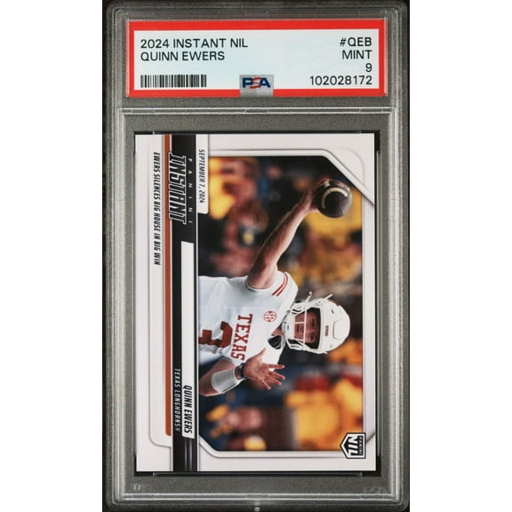 Graded 2024 Panini Instant NIL Quinn Ewers #QEB Rookie RC Football Card PSA 9 Mint