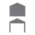 thumbnail image 1 of Lot de 2 Portes à Fermeture Éclair Robustes pour Abri d'Auto et Garage Extérieur, Bâche de Remplacement Imperméable et Résistante aux UV, Convient aux Abris 13x20–13x25 Pi, Portes Seulement, Jaune Blanc Gris, 1 of 6