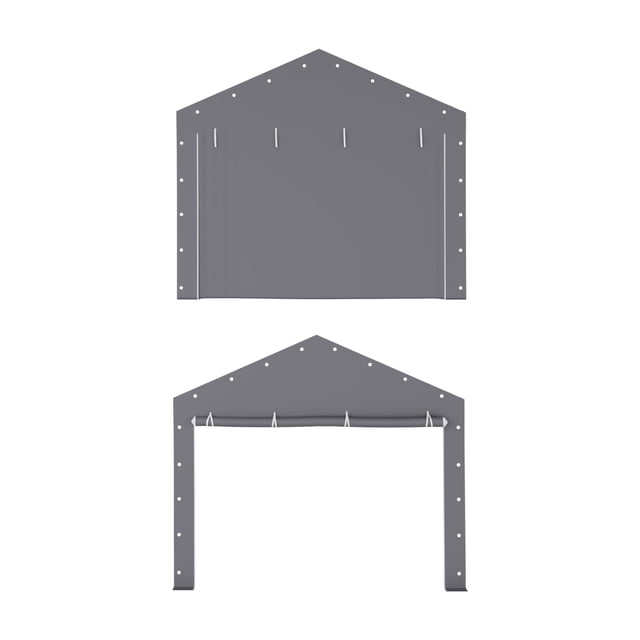 Lot de 2 Portes à Fermeture Éclair Robustes pour Abri d'Auto et Garage Extérieur, Bâche de Remplacement Imperméable et Résistante aux UV, Convient aux Abris 13x20–13x25 Pi, Portes Seulement, Jaune Blanc Gris
