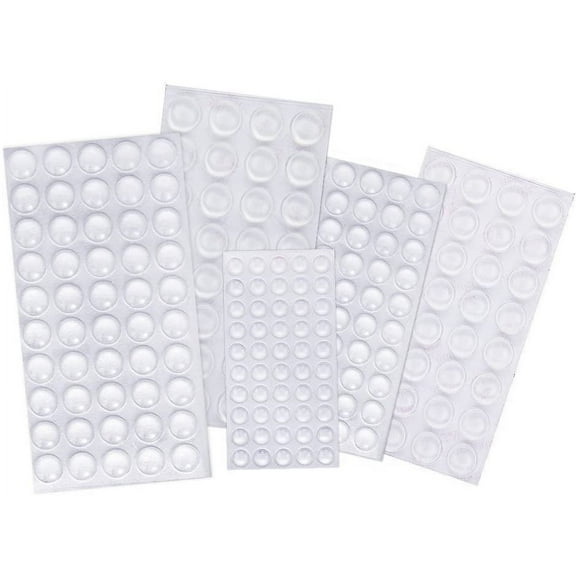LYTIVAGEN 214 PCS Rubber Feet Clear Adhesive Bumper Pads Silicone Bumper Foot Protector Pad Round Elastic Door Buffer Furniture Pad (5 Sizes)