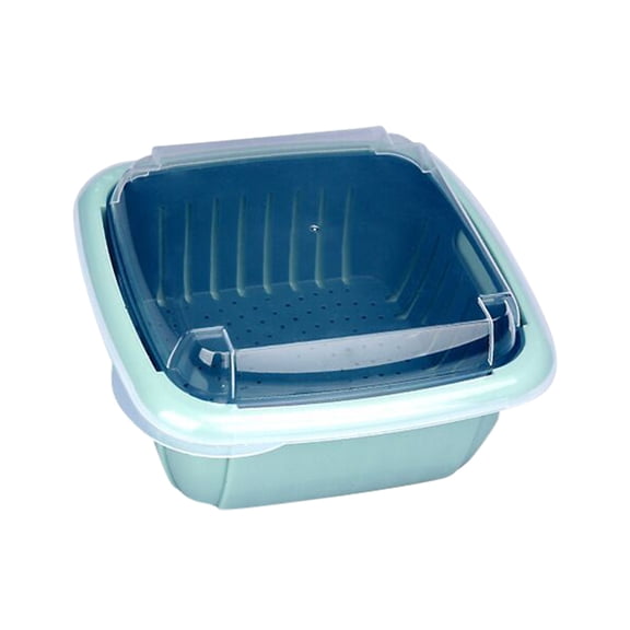 Vestitly Kitchen Plastic Vegetable Washing Basket Double Layer Fruit Plate Vegetable Basket Multifunctional Storage Basket Fruit Plate
