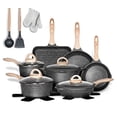 thumbnail image 2 of JEETEE Pots and Pans Set Nonstick 20PCS, Granite Coating Induction Compatible with Frying Saucepan, Sauté Pan, Grill Cooking Pots, PFOA Free, (Grey, Cookware Set), 2 of 4