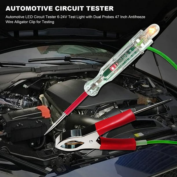 Automotive LED Circuit Tester 624V Test Light with Dual Probes 47 Inch