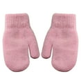 thumbnail image 3 of Naierhg 1 Pair Mittens Double-layers Cute Stretchy Soft Thickened Cold Resistant Solid Color Autumn Winter Girls Gloves Pink, 3 of 8