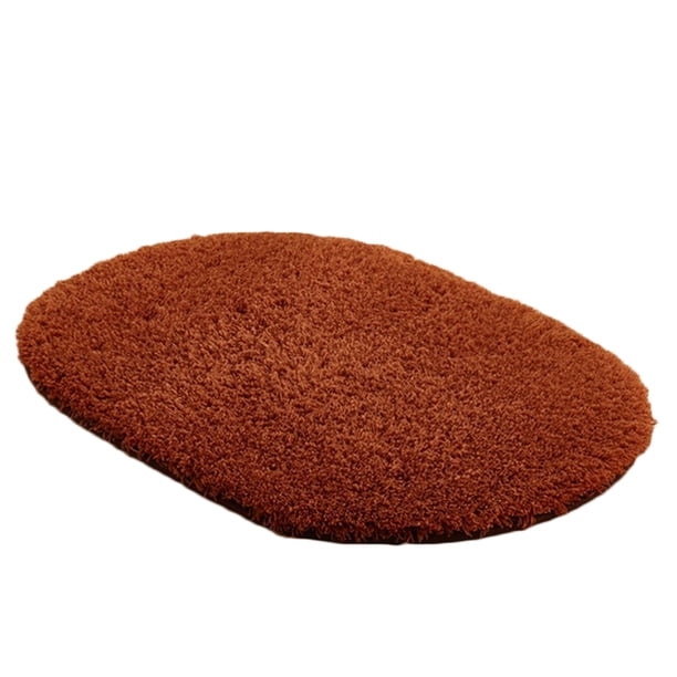 Wosthever Alfombrilla antideslizante para baño, alfombra para puerta ovalada de terciopelo ártico, absorbente y resistente al desgaste, alfombrilla Juegos de accesorios de baño café
