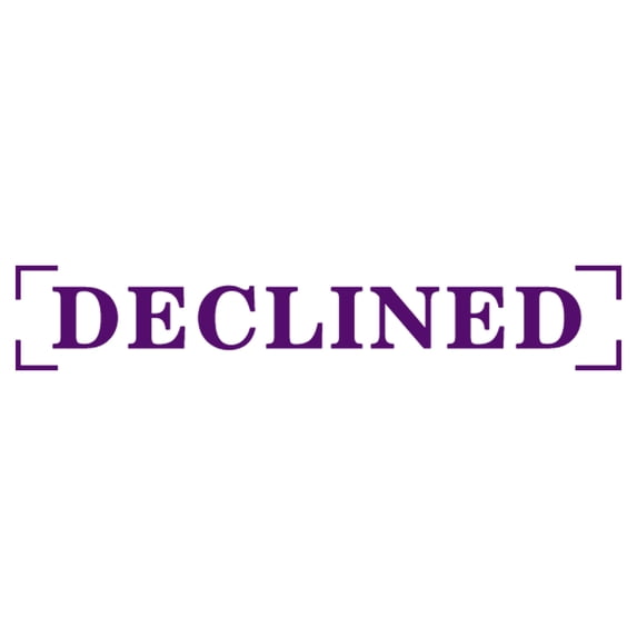 Printtoo Declined Self Inking Rubber Stamp Pre-Inked Office Stamp- Home Office Business Stationery, Purple- 42 x 9 mm