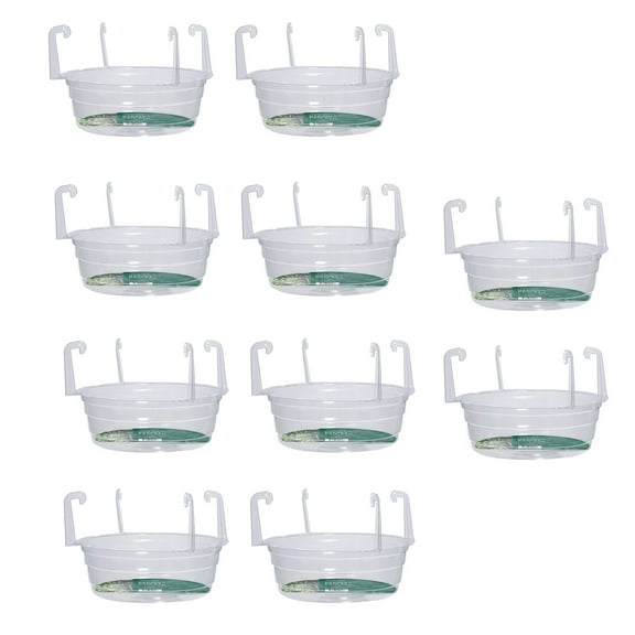 RUISINERY Pack of 10 Weather Resistant Hanging Plant Saucers with Hook Water Catchers Trays for Indoor Outdoor Basket Pots