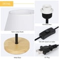 thumbnail image 3 of Haitral Black Bedside Lamp with Wood Base Fabric Shade Set of 2, 3 of 7