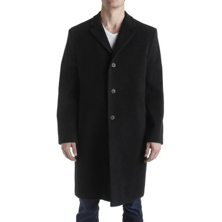 Perry Ellis Portfolio Mens Wool Notched Lapel Top Coat