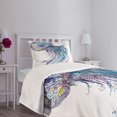 thumbnail image 3 of Ambesonne Jellyfish Quilted Bedspread Set 2 Pcs, Aqua Colors Creative, Twin Size, Blue Purple White, 3 of 5