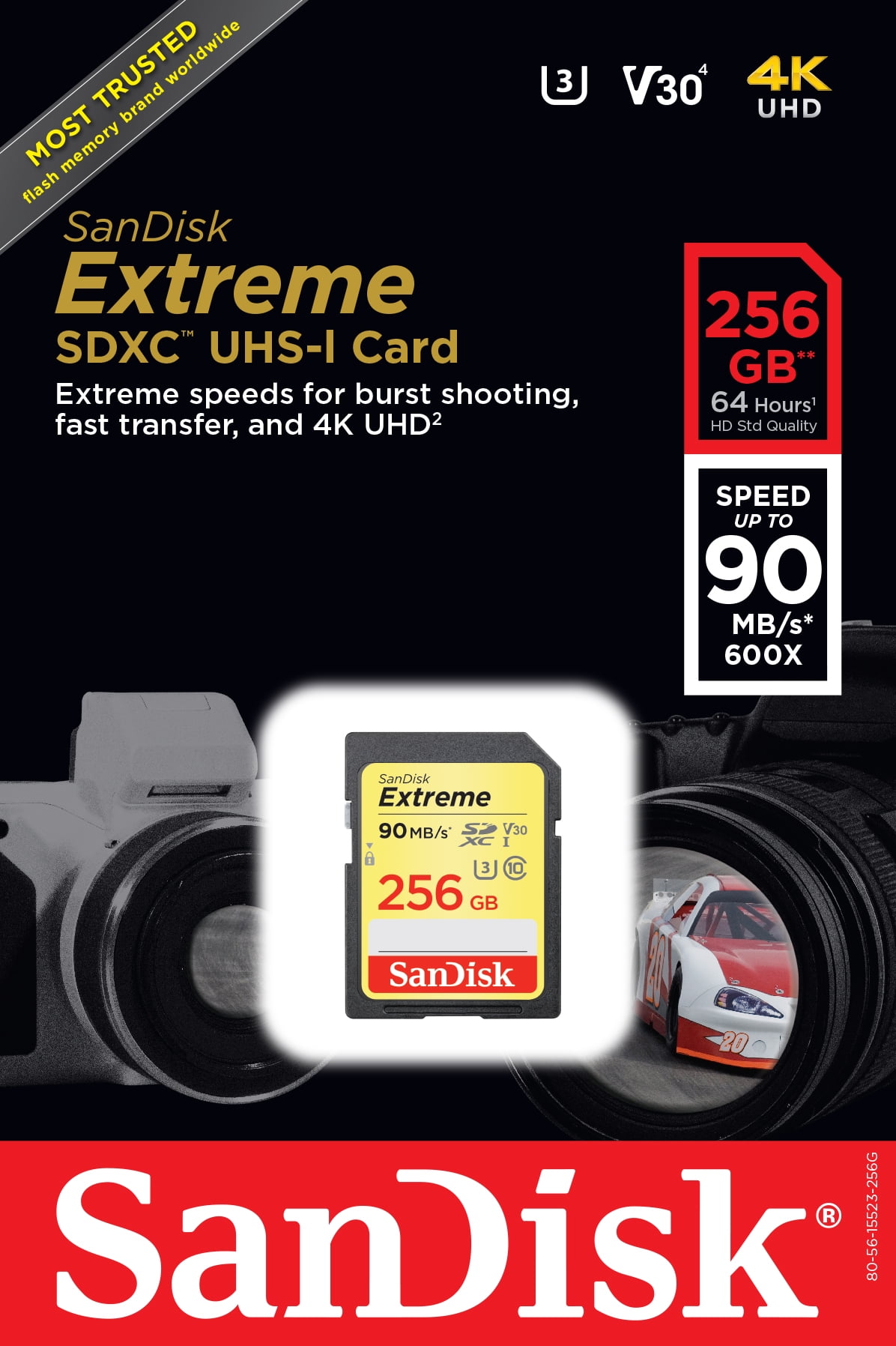 SanDisk Extreme microSDHC UHS-I U3 V30 32 Go + Adaptateur SD