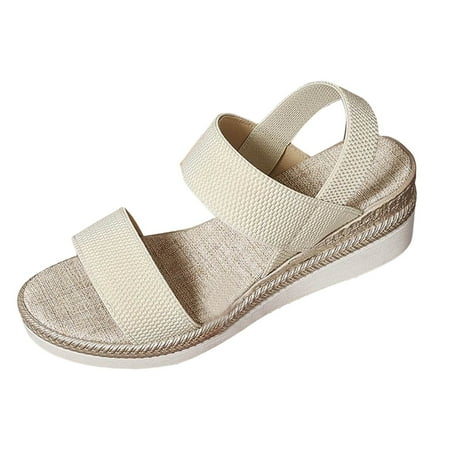 

Jungdeepe Women s Slope High Heel Sandals Solid Color Womens Sandals Arch Support Comfort Womens Thong Sandals Size 12 Women Dress Sandals Summer Thong Beach Sandals for Women Womens Report Sandals