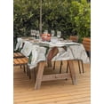 thumbnail image 3 of Outdoor Tablecloth with Umbrella Hole for Patio/Picnic/Party/Camping, Spring Floral Waterproof Table Cloth Rectangle Table Cover Washable, White Magnolia Flowers Barn Door Farmhouse Beige (60"x 120"), 3 of 8