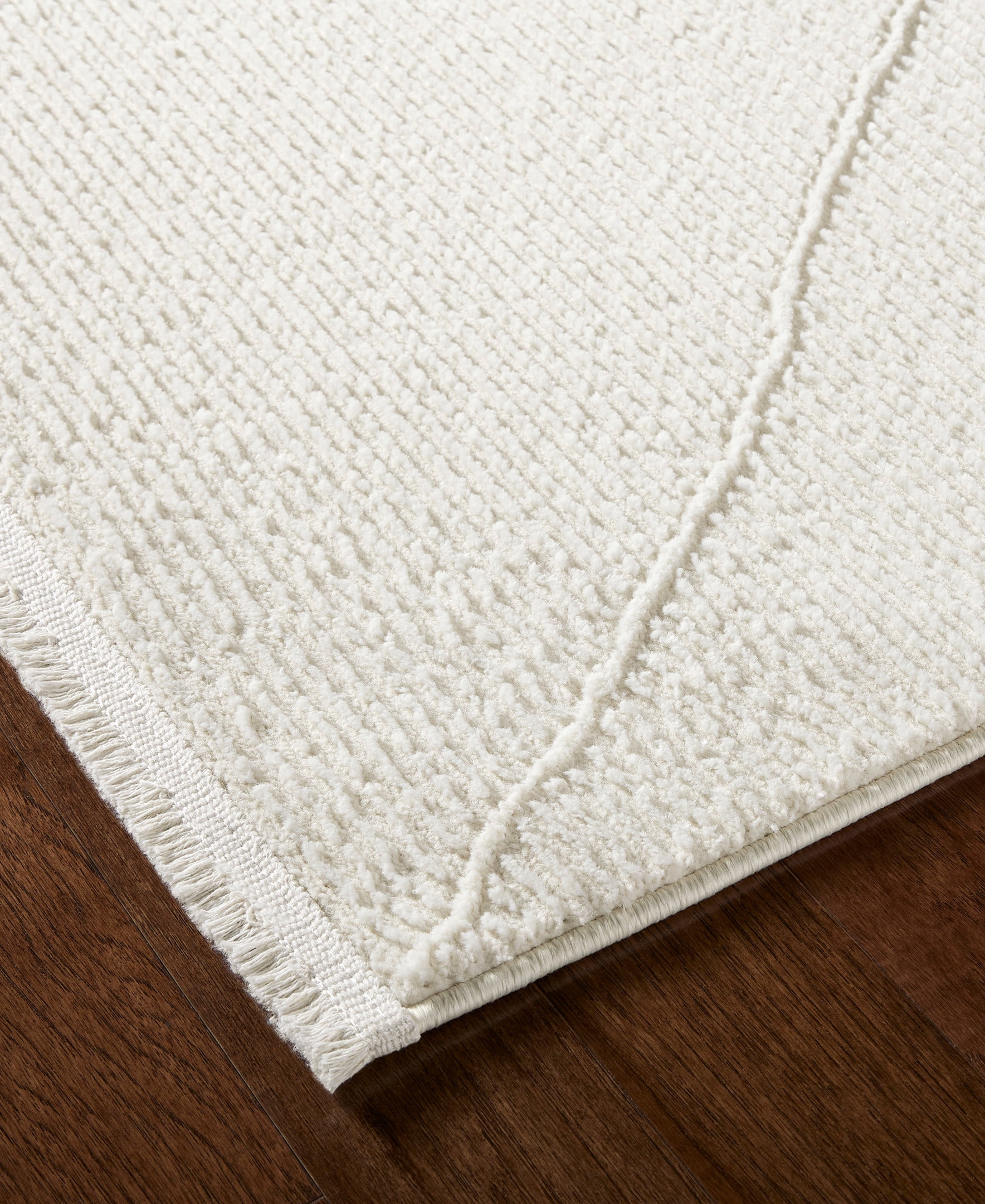 TOWN & COUNTRY LUXE Tretta Contemporary Diamonds Area Rug with Plush High-Low Texture, Ivory, 6'6"x9'6"