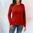 thumbnail image 2 of Gyexs Oversized Sweaters for Women Neck Long Sleeve Fuzzy Knit Tops Knit Loose Thin Fall Winter Sweater Blouse Christmas Sweater, Red, Size XXL, 2 of 5