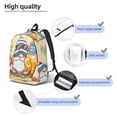 thumbnail image 5 of Naloa Canvas Backpack for Men Women Hello Summer Cute Gnome Print Rucksack Casual Travel Daypack Large and Small Durable College Tote Satchel Bookbag for Teens, 5 of 8