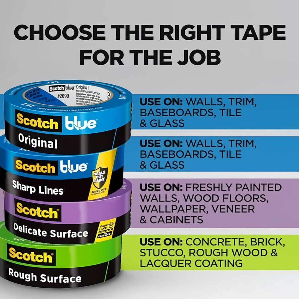 ScotchBlue Painter's Tape, Multi-Use, .94-Inch by 60-Yard, 1 Roll (Pack of 48)