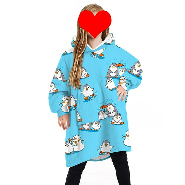 goowrom Pyjama pour Enfants Couverture Réversible avec Animaux et Capuche