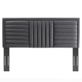 thumbnail image 3 of Tufted Headboard, Full Queen Size, Dark Grey Gray, Velvet, Mid Century Bedroom, Modern Contemporary Boutique HB35248, 3 of 9