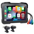 thumbnail image 2 of Cámara de Tablero DVR para Motocicleta, Portátil, de 5 Pulgadas, Inalámbrica, CarPlay, Android Auto, Pantalla de Navegación GPS, Monitor Resistente Al Agua, 2 of 5
