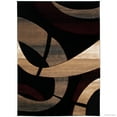 thumbnail image 2 of Allstar Black Carved Circles Modern Abstract Geometric Area Rug (5' 2" x 7' 2"), 2 of 7