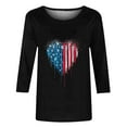 thumbnail image 4 of Aloohaidyvio Blouses for Women 3/4 Sleeve,Women's Summer 3/4 Sleeve Shirts Round Neck Loose Print Tops Casual Soft T shirts Trendy Basic Tees Spring Cute Tunic Tops, 4 of 4