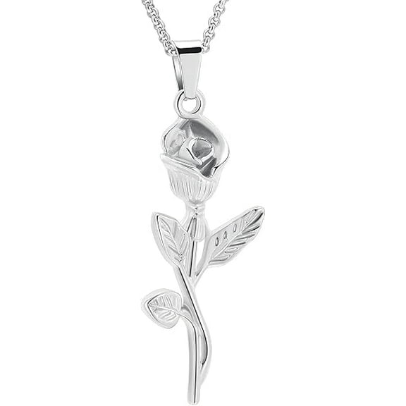 3D Rose Flower Urn Necklace for Ashes Mini Rose Flower Urn Necklace for Ashes for Women Cremation Jewerly Urn Keepsake Pendant Human Pet Memorial Locket