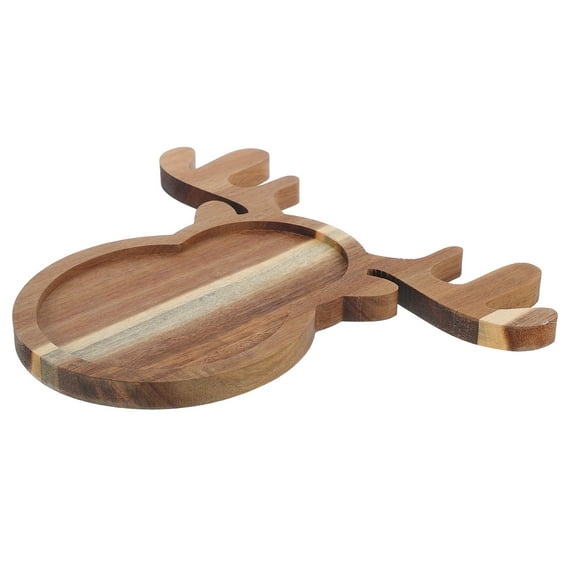 Milisten Wooden Reindeer Serving Tray Brown Holiday Decor Festive Design for Christmas Parties and Seasonal Gatherings