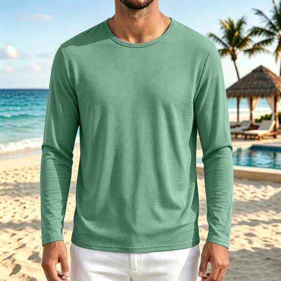 QSAWXQZ Men's Athletic T Shirt Crew Neck Long Sleeve Quick Dry Breathable Top 2XL
