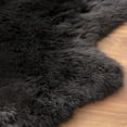 thumbnail image 3 of Genuine Sheepskin Rug Extra Soft Natural Pelt Black , Double Pelt 2' X 6', 3 of 5