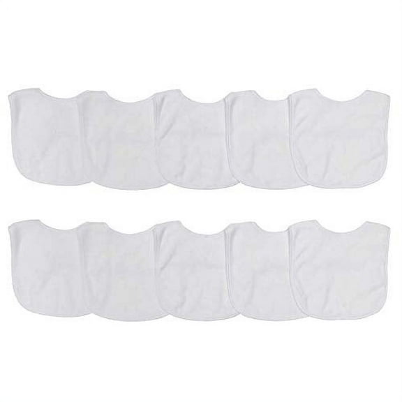 Neat Solutions Cotton Polyester Feeding Baby Bib, 10pk Unisex