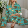 thumbnail image 4 of Goofa Cute Animals Printed Women’s 2 Piece Pajama Set Super,Pajamas Women's Long Sleeve Sleepwear Soft Button Down Loungewear Pjs Lounge Set Nightwear-X-Large, 4 of 9