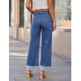 thumbnail image 2 of Merokeety Womens 2026 Mid Rise Button Fly Baggy Wide Leg Denim Jeans blue 16, 2 of 5