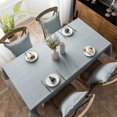 thumbnail image 2 of Linen Textured Solid Tablecloth with Flower Pattern Edge Farmhouse Dust-Proof Table Cloth for Kitchen Dinning Tabletop Decoration (Grey, 55x63 Inch), 2 of 4