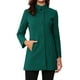 thumbnail image 1 of Abrigo de mujer Inspire Chic de longitud media, con cuello alto, de un solo botón, abrigo de invierno en verde hoja XL, 1 of 6