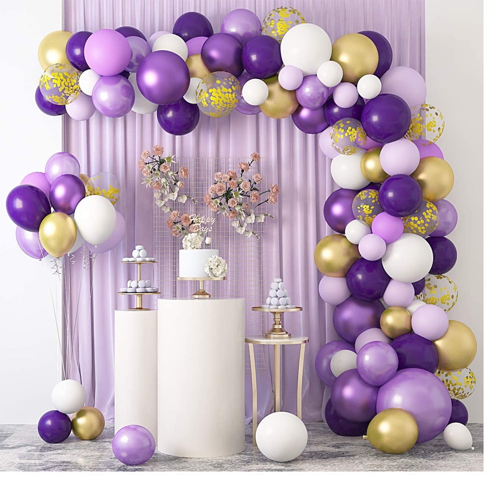 Wedding Purple White & Baby Pink Birthday Balloons Multipack Arch 10" Party 
