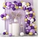 thumbnail image 1 of 129 piezas de decoraciones de cumpleaños moradas, globos de confeti y pancarta de fondo de feliz cumpleaños, telón de fondo de cumpleaños para decoración de fiestas, 1 of 4