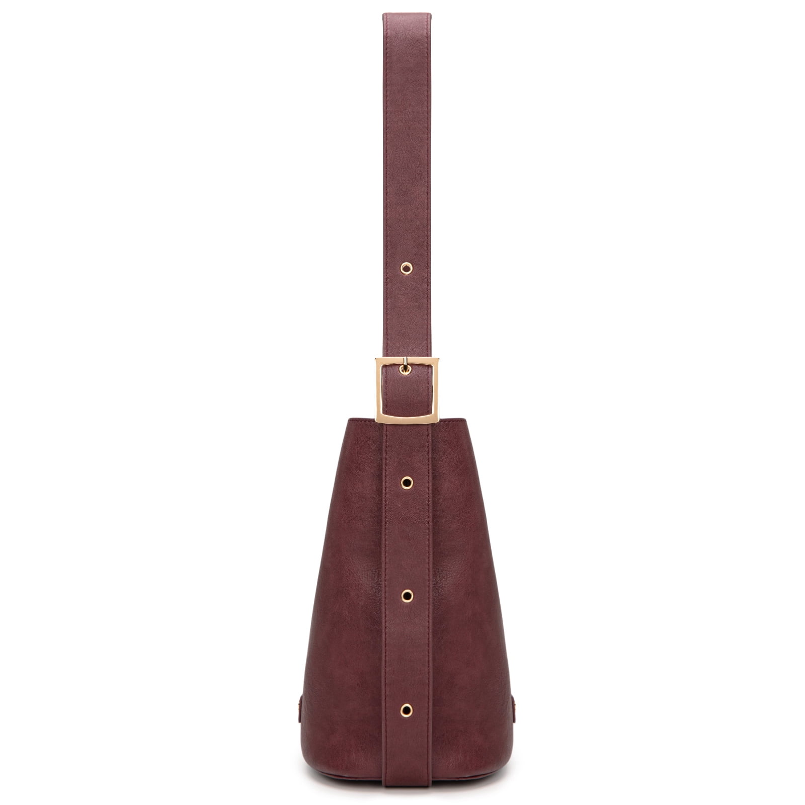 Montana West Medium Hobo Shoulder Bag for Women, 2PCS Slouchy Crossbody Purse with Zipper Pouch, Casual Bucket Handbag, Burgundy