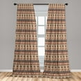 thumbnail image 2 of Ethnic Window Curtains, Traditional Vibes Chevron and Arrow Pattern With Oriental Geometric Shapes, Lightweight Decor 2-Panel Set with Rod Pocket, Pair of - 28"x63", Dark Cocoa Redwood, by Ambesonne, 2 of 3