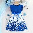 thumbnail image 2 of Gubotare Girls' Special Occasion Dresses Girls Summer Dresses Short Sleeve Party Tutu Dress (Blue,Size 8-9 Years), 2 of 3
