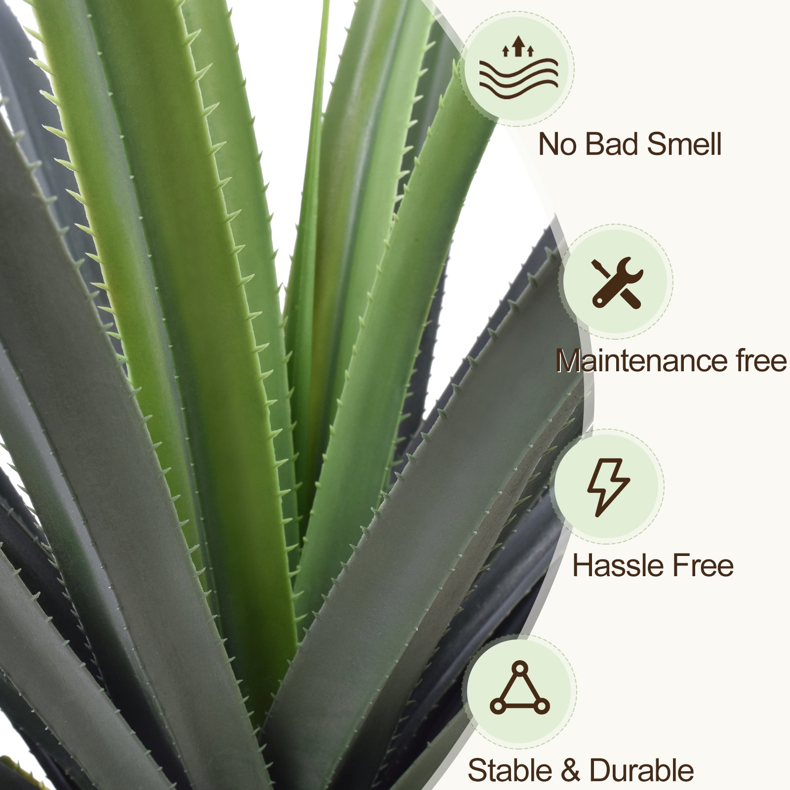3ft Artificial Spiked Agave Plant, Small Faux Floor Plant for Front Porch, Patio, Home, Office and Indoor Outdoor Decor