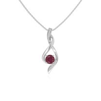 Natural Ruby with Moissanite Infinity Design Pendant Necklaces for Women in Sterling Silver, July Birthstone Jewelry Gifts for Her Birthday, Wedding Anniversary, Mothers Day, Christmas,Valentines