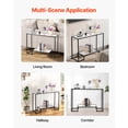 thumbnail image 6 of VEVOR 2-Tier Glass Console Table, Modern Rectangle Sofa Side Table with Tempered Glass Top and Iron Legs, Golden Consloe Desk with Anti-Tip Device for Living Room, Hallway, Entryway, Foyer, Black, 6 of 9