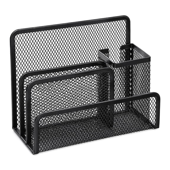 Student Creative Pen Holder, Large Capacity Stationery Organizer for Locker or Desk, Black