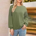thumbnail image 2 of Plebaso Womens Crewneck Sweatshirts Color Block Pullover Tops Casual Long Sleeve Loose Shirts for Women, 2 of 6